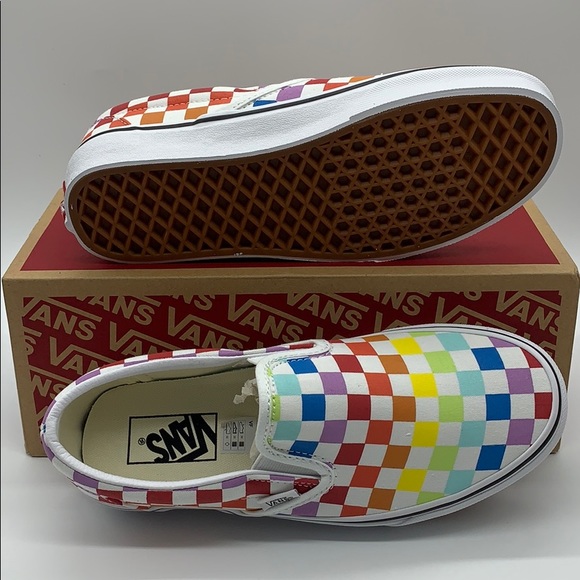 VANS CLASSIC SLIP ON CHECKERBOARD RAINBOW WMNS - Picture 2 of 16
